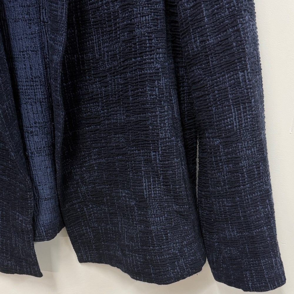 Eileen Fisher Navy Textured Blazer L - Picture 4 of 7